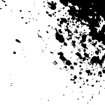Black ink paint explosion splatter artistic cover design sketch. Stock Illustration