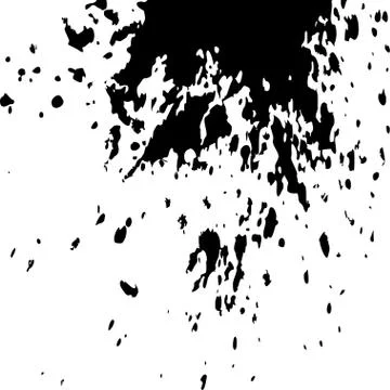 Black ink paint explosion splatter artistic cover design sketch. Stock Illustration