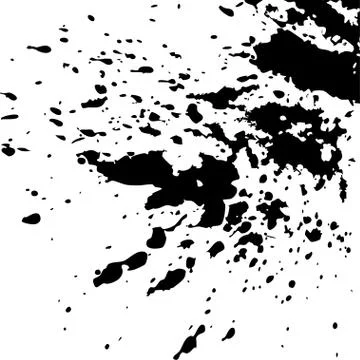 Black ink paint explosion splatter artistic cover design sketch. Stock Illustration