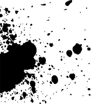 Black ink paint explosion splatter artistic cover design sketch. Stock Illustration