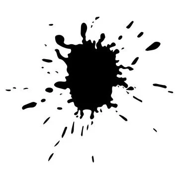Black ink paint spots. Drops texture isolated on white background. Vector Stock Illustration
