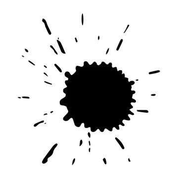 Black ink paint spots. Drops texture isolated on white background. Vector Stock Illustration