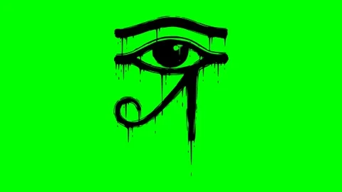 Black ink painted horus eye symbol animation 库存影片 333017433