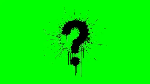 Black ink painted question mark Stock Footage 332811886