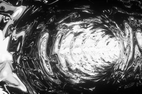 Black ink pattern with spiral texture, 3d rendering. 스톡 일러스트