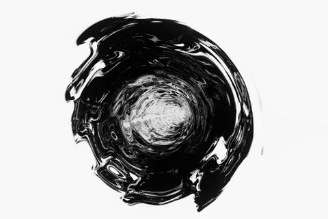 Black ink pattern with spiral texture, 3d rendering. イラスト素材