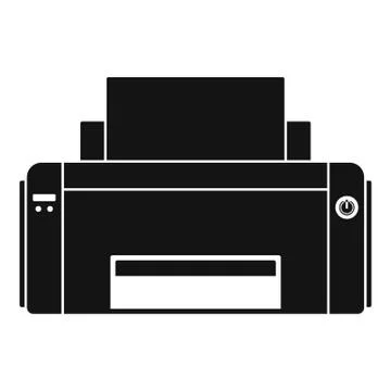 Black ink printer icon, simple style Illustrazione stock