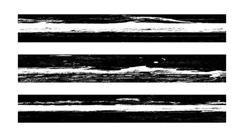 Black ink rectangle brush strokes set. Stock Illustration