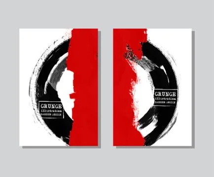 Black ink round stroke on white Stock Illustration
