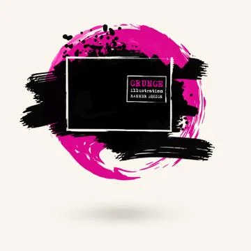 Black ink round stroke on white Stock Illustration