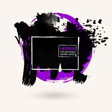 Black ink round stroke on white Stock Illustration