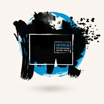 Black ink round stroke on white Stock Illustration
