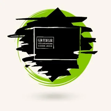 Black ink round stroke on white Stock Illustration