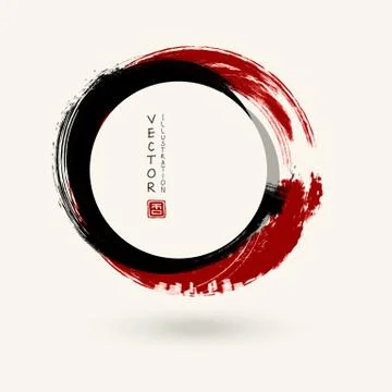 Black ink round stroke on white Stock Illustration