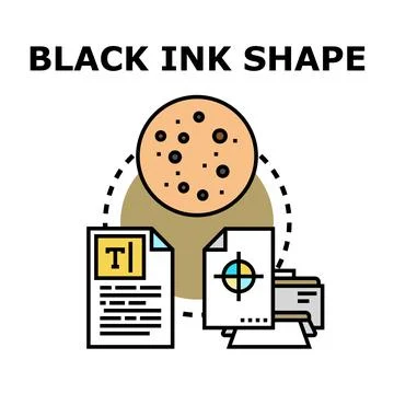 Black ink shape concept presenting creative design process Stockillustratie