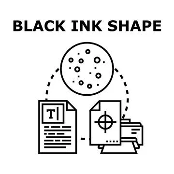 Black ink shape concept presenting creative design process Stockillustratie
