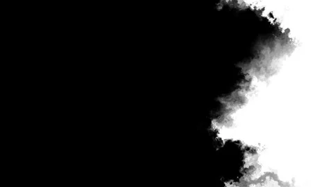 Black ink smoke edge white background cloud texture, misty border, high contrast Stock Footage 340468142