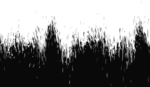 Black ink splash grunge texture frame with abstract vertical brush strokes for Illustrazione stock