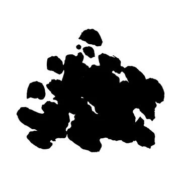 Black ink splash isolated on white background. Hand drawn abstract blot. Illustrazione stock