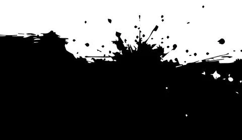 Black ink splash vector illustration design element with artistic paint drops Illustrazione stock