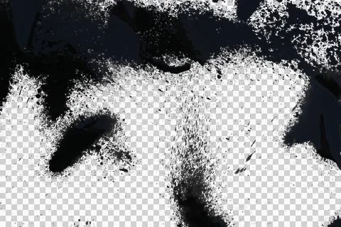 Black ink splashes isolated transparency background. Stock Illustration