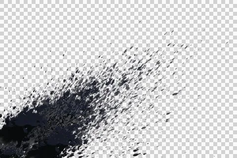 Black ink splashes isolated transparency background. Stock Illustration