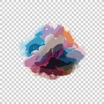 Black Ink Splatter Abstract spot organic gray plain white Stock Illustration