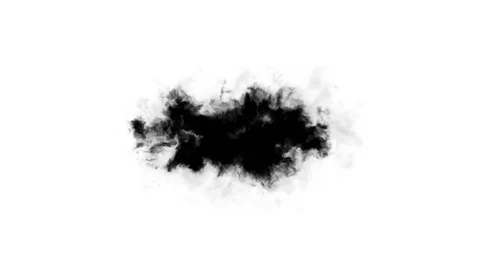 Black ink splatter blot spreading turbulent moving abstract painting animation Video stock 97559531