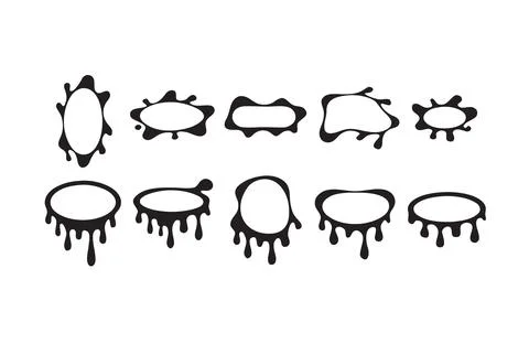 Black ink splatter shapes on for design Illustrazione stock