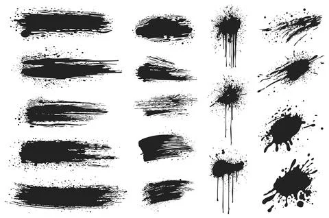 Black Ink Splatters Set Stock Illustration