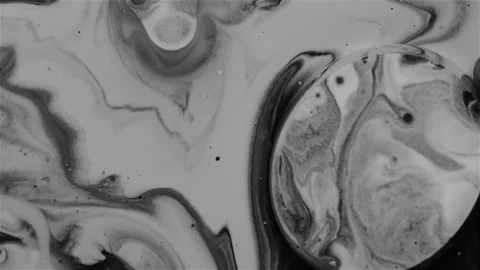 Black Ink Splatters On White Background. Droplet spreading. Видео 343898605