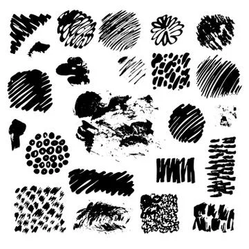 Black ink spots isolated on background. Stock Illustration