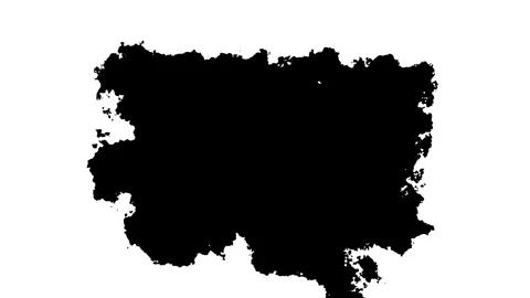 Black ink spread transition animation with ink reveal from center filling frame. Video stock 330487469