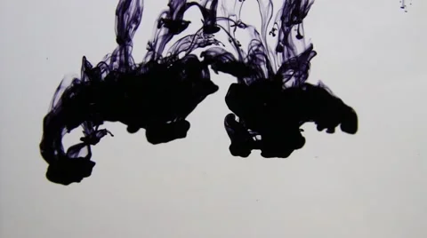 Black ink spread in water Stock Footage 64348102
