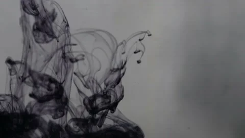 Black ink spread in water Stock Footage 153272243