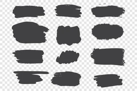 Black ink strokes vector illustrations set Stockillustratie