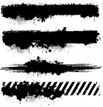 Black ink texture banner Stock Illustration