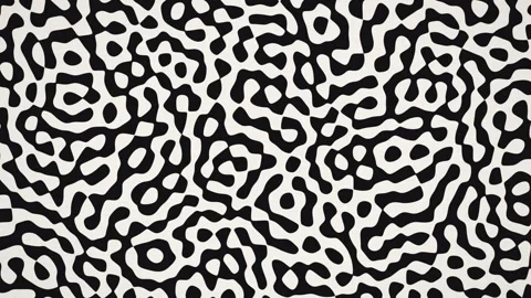 Black ink Turing pattern of winding maze stripes wriggling on off-white pap.. Stock Footage 348313822