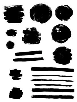 Black ink vector blots Stock Illustration
