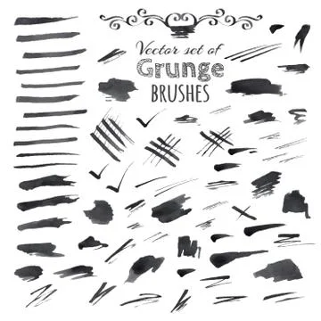 Black ink vector brush strokes. Stockillustratie