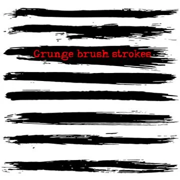 Black ink vector brush strokes. Vector illustration. Grunge texture Stock Illustration