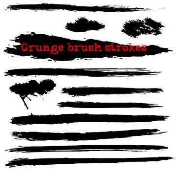Black ink vector brush strokes. Vector illustration. Grunge texture Stock Illustration
