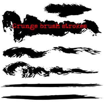 Black ink vector brush strokes. Vector illustration. Grunge texture Stock Illustration
