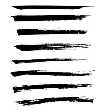Black ink vector brush strokes isolated on white background. Vector illustration Stock Illustration