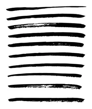 Black ink vector brush strokes. Vector illustration. Grunge texture Stock Illustration