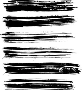 Black ink vector brush strokes. Vector illustration. Grunge texture Stock Illustration