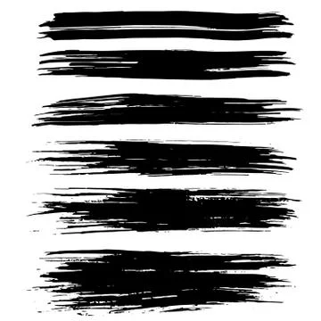 Black ink vector brush strokes background. Vector illustration. Grunge texture Stock Illustration
