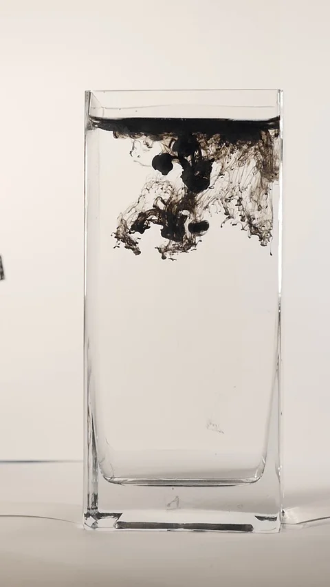 Black Ink in Water 動画素材 123476779