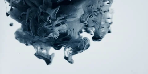Black ink in water in slowmotion on a white background. Stock Footage