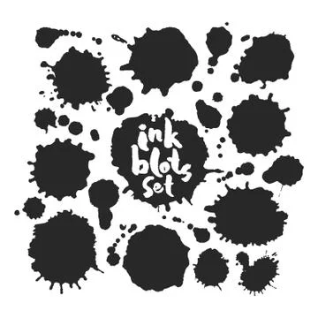 Black Inkblots Set Stock Illustration